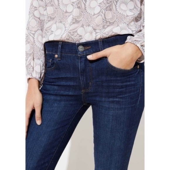 Loft • Dark Wash Modern Straight Jeans - Picture 4 of 8